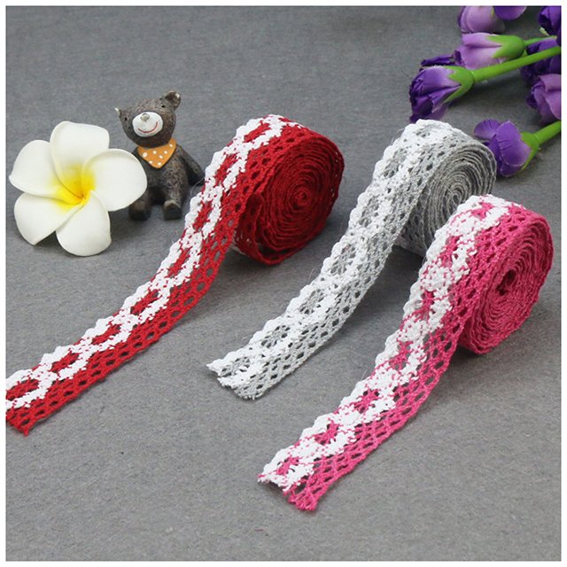 Wholesale Colorful French Bridal Crocheted Polyester Cotton Embroidery Elastic Guipure Lace Trim Ribbons