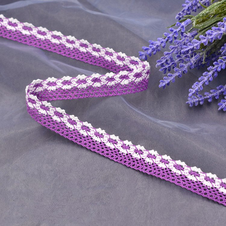 Wholesale Colorful French Bridal Crocheted Polyester Cotton Embroidery Elastic Guipure Lace Trim Ribbons