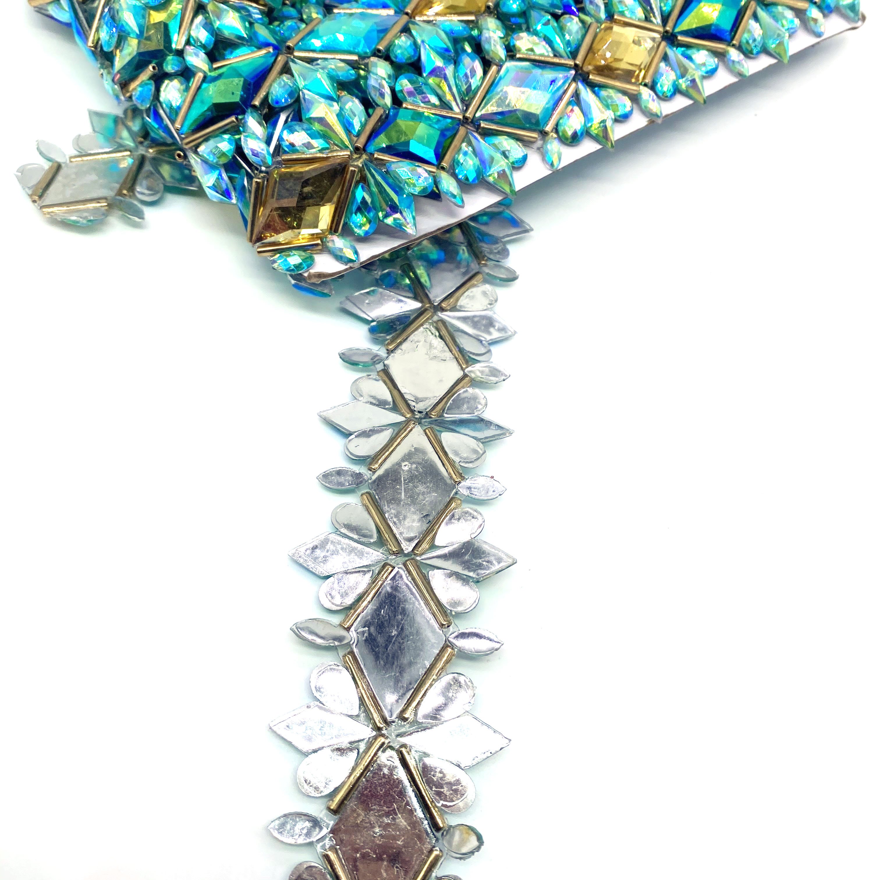 AB Resin Rhinestone Trim Gel Back Carnival Costumes Decorative Trimming for Shoes Garments Bags Home Textiles