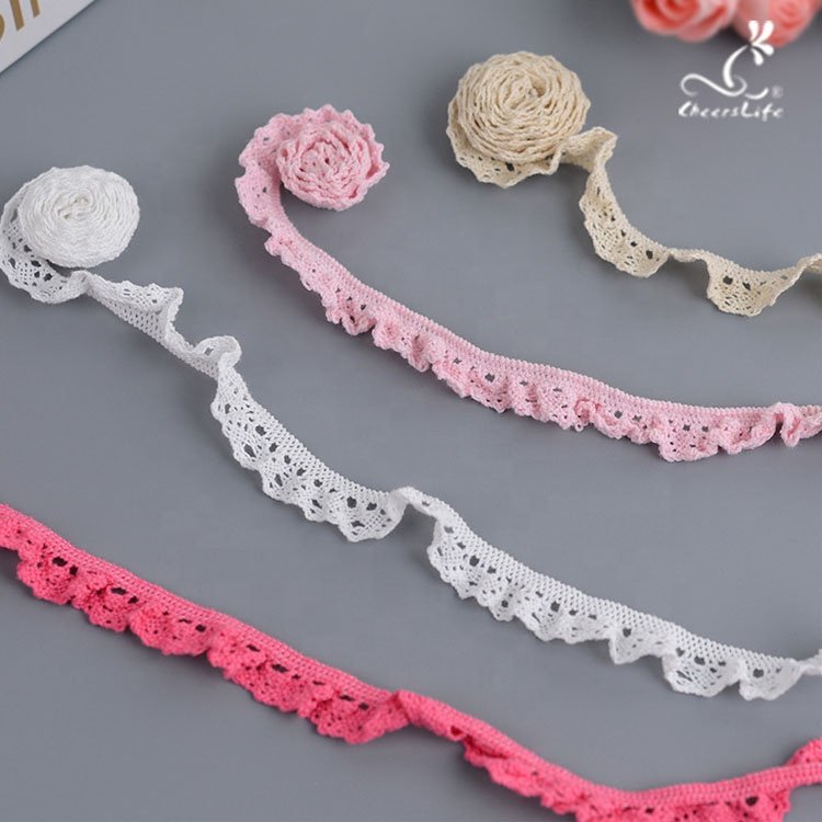 2023 Fashion High Quality Wholesale Customized Embroidery Water Soluble Cotton & Milk Silk Lace Pompom Lace Trim