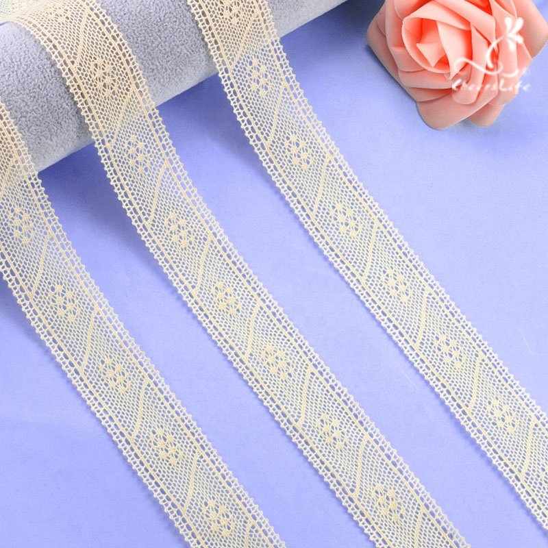 2023 Fashion High Quality Wholesale Customized Embroidery Water Soluble Cotton & Milk Silk Lace Pompom Lace Trim