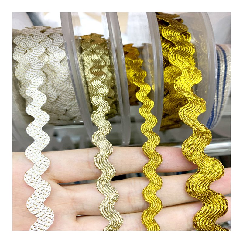 Hot sale Polyester Flat Cotton S shape ricrac trim ribbon Braided Piping Drawstring Cord for Garment