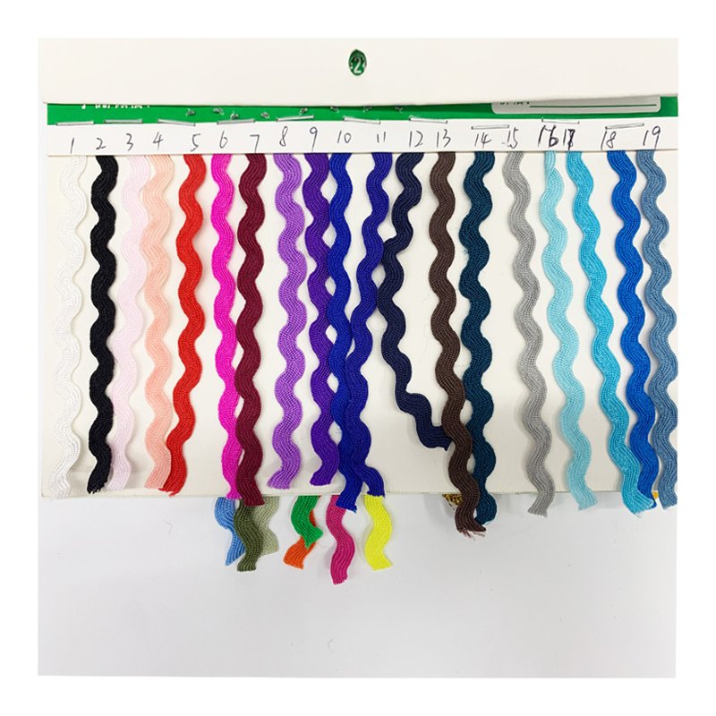 Hot sale Polyester Flat Cotton S shape ricrac trim ribbon Braided Piping Drawstring Cord for Garment