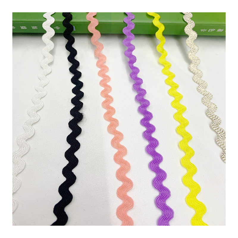 Hot sale Polyester Flat Cotton S shape ricrac trim ribbon Braided Piping Drawstring Cord for Garment