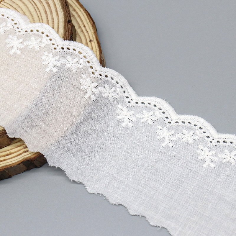 Best selling OEM floral bridal lace trim 100% cotton border lace trim for Decoration