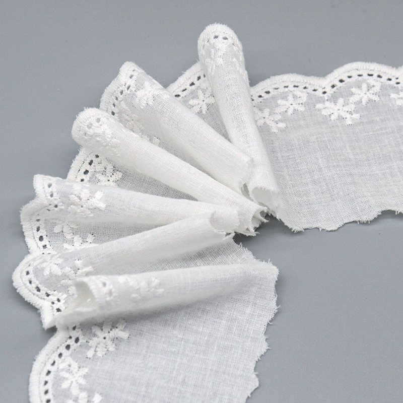 Best selling OEM floral bridal lace trim 100% cotton border lace trim for Decoration