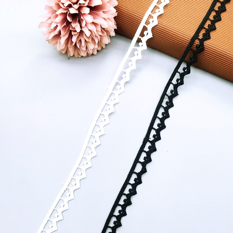 Polyester spandex lace trim for clothing