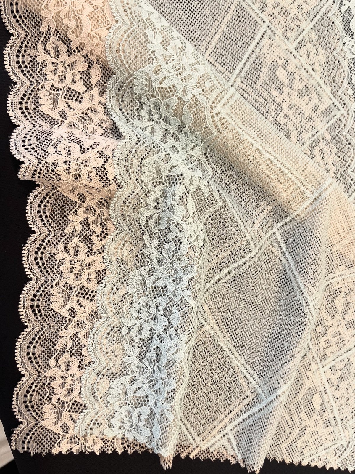 Classic Floral Stretch Lace Fabric 24cm Wide Elastic Spandex Nylon Lace Trim for Lingerie Bra Dress