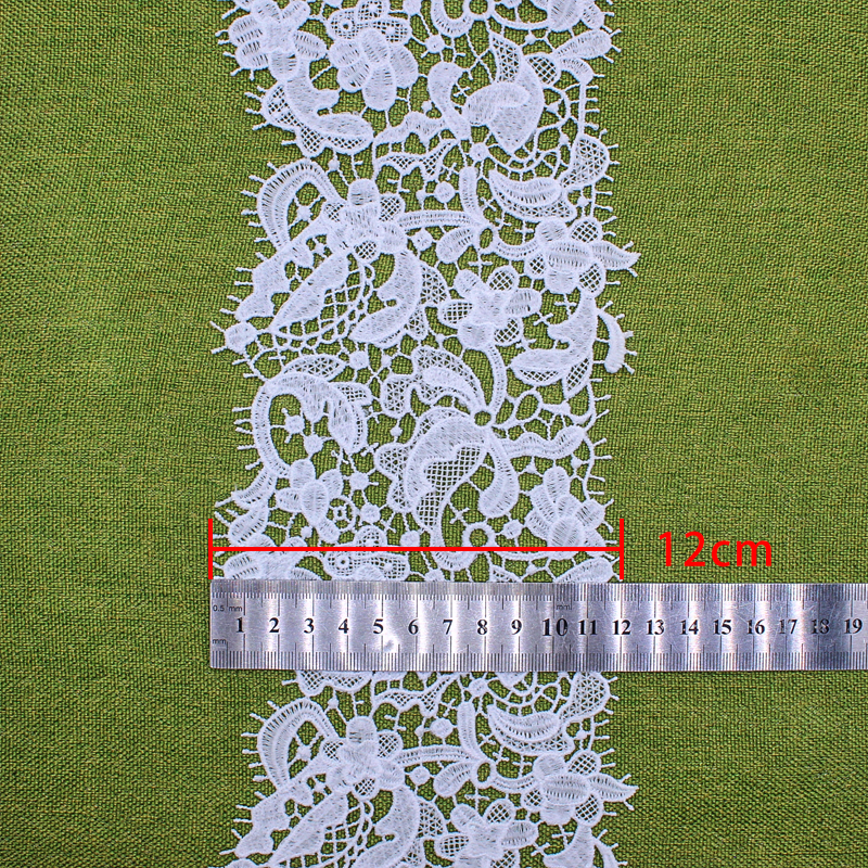 High Quality White Milk Silk Embroidered Lace Trim for Women's Wedding Dress & Tablecloth for Sewing Accessories