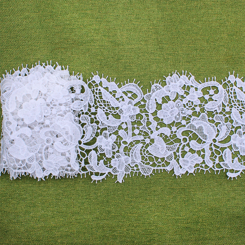 High Quality White Milk Silk Embroidered Lace Trim for Women's Wedding Dress & Tablecloth for Sewing Accessories