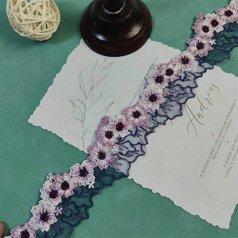 Multicolor three-dimensional pleated mesh lace trim clothing accessories