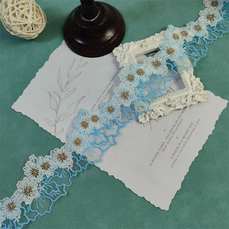 Multicolor three-dimensional pleated mesh lace trim clothing accessories