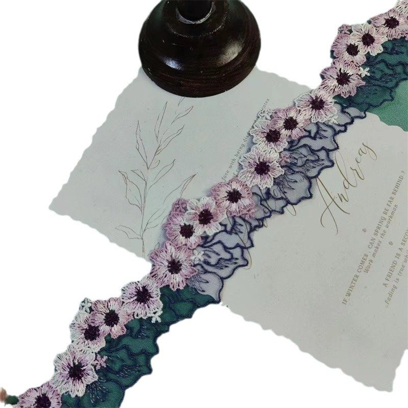 Multicolor three-dimensional pleated mesh lace trim clothing accessories