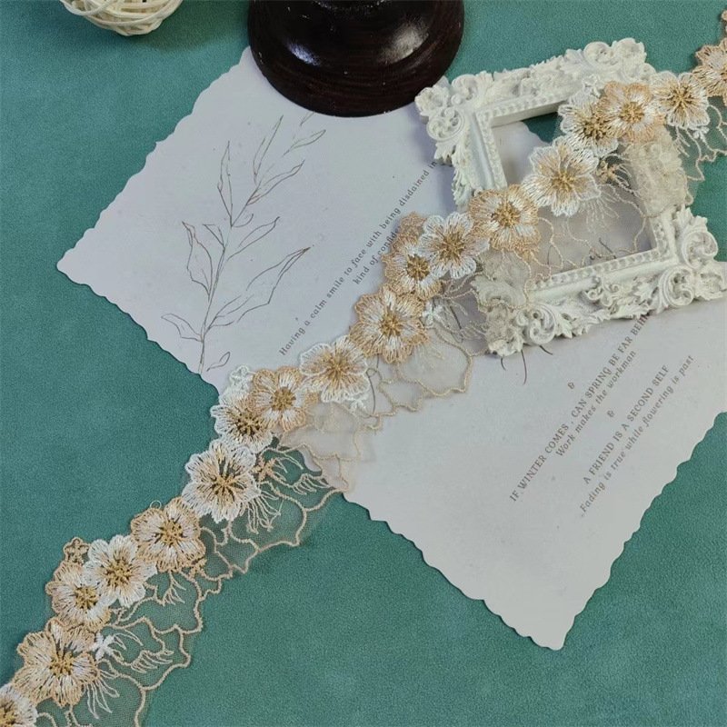 Multicolor three-dimensional pleated mesh lace trim clothing accessories