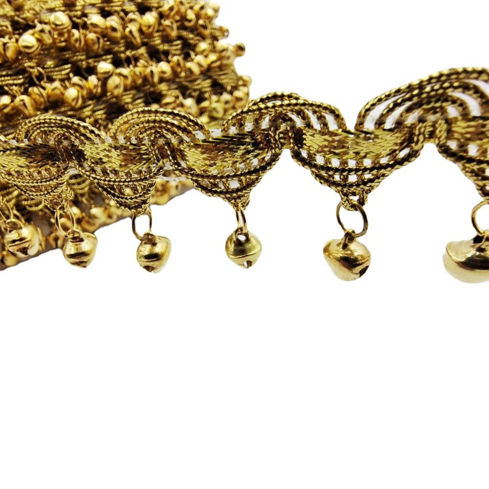 Wholesale Gold Silver Glitter Gimp Crown Flower Lace Scallop Weaving Border Trimming Tassel Fringe Lace Trim