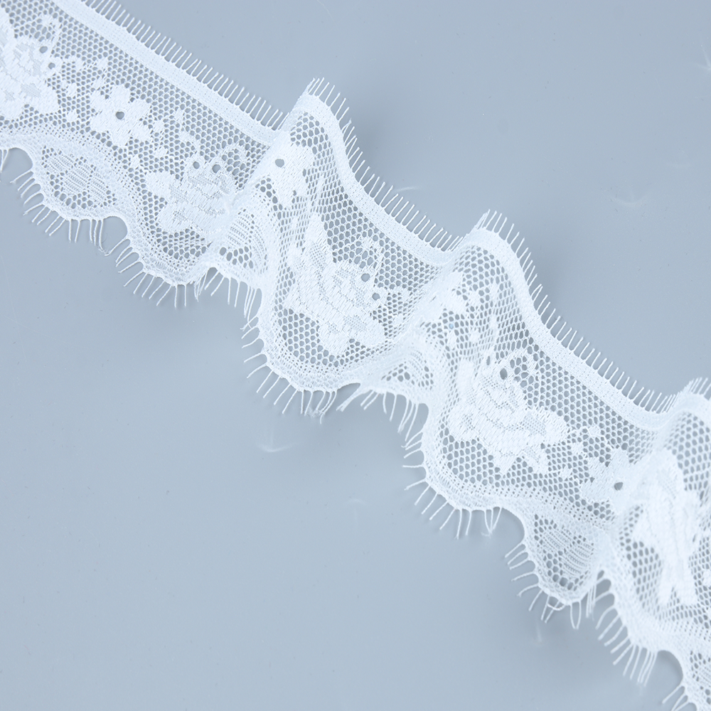 fancy ladies french lace 90% nylon 10% spandex eyelash tulle chantilly lace trim for dresses