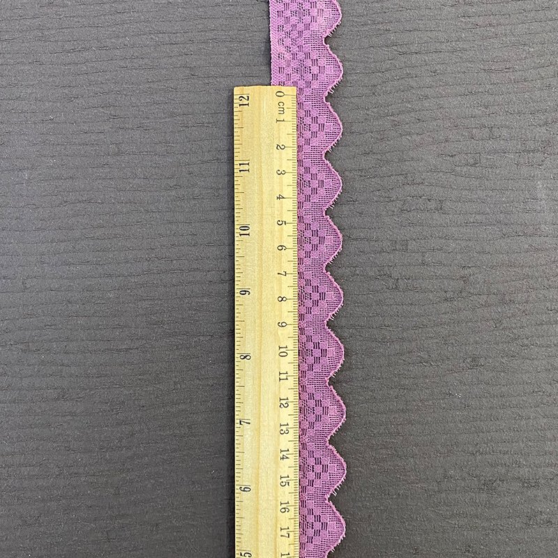 Custom High Quality Inelastic Scalloped Edge Polyester Lace Trim Border for Sewing
