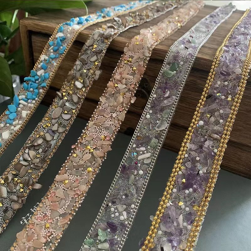 Bling Colorful Stones Mixed Rhinestone Chain Trimming For Shoes Garment Etc