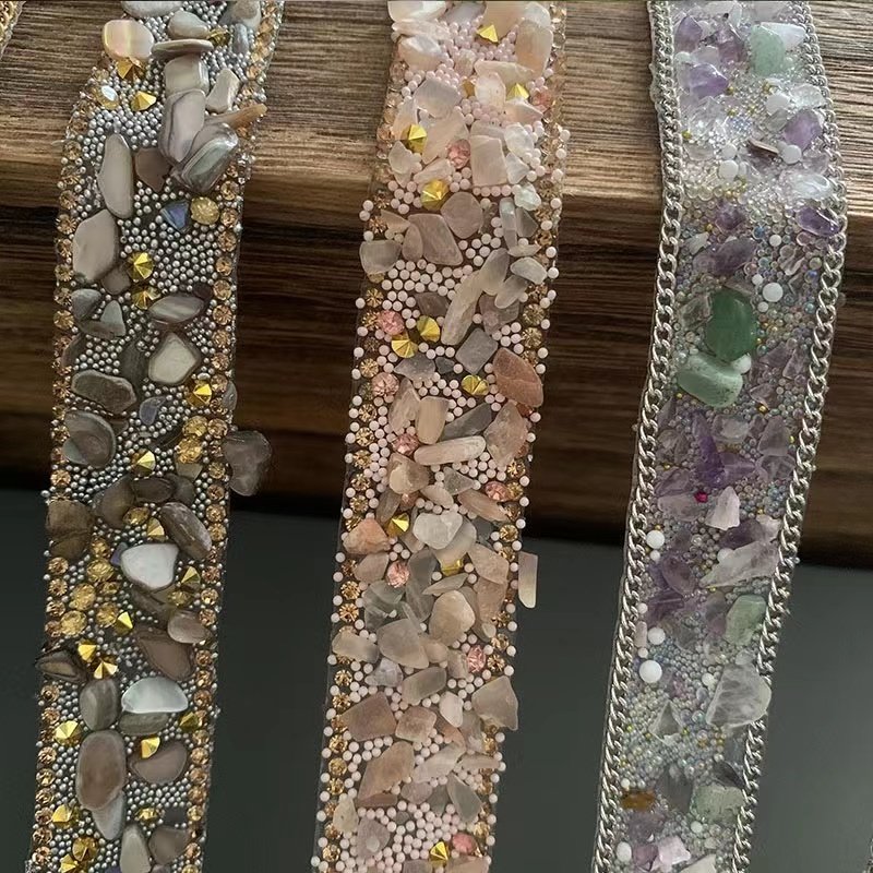 Bling Colorful Stones Mixed Rhinestone Chain Trimming For Shoes Garment Etc
