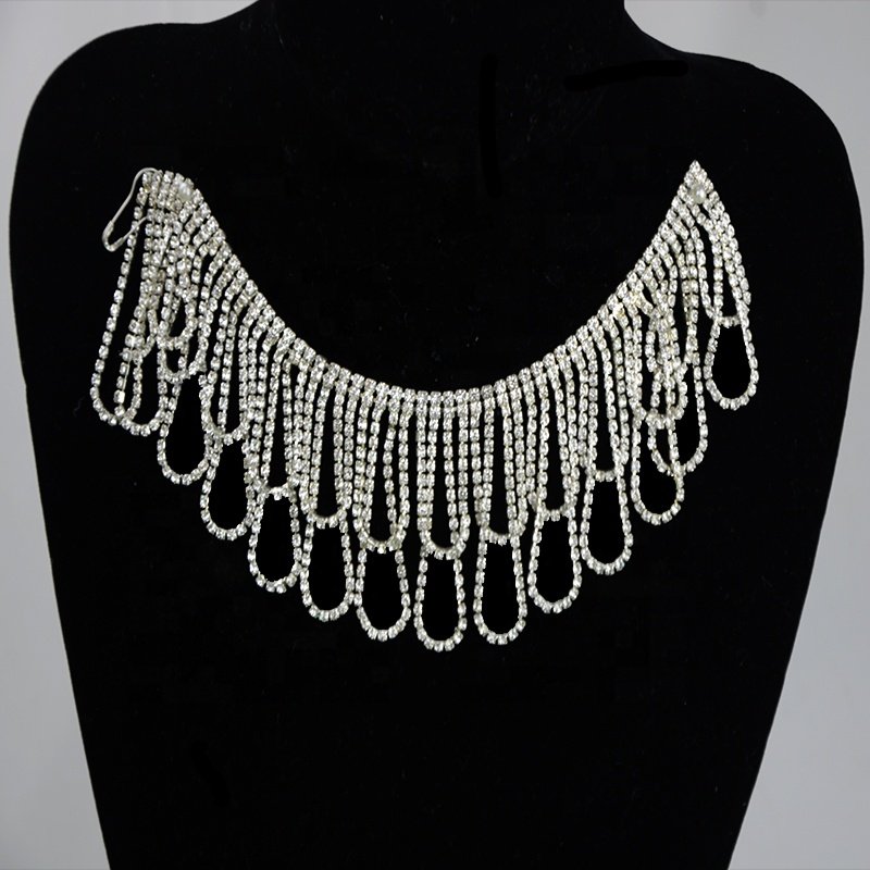 Cadena strass para vestidos Wholesale OEM crystal cup rhinestone chain fringe trim for decoration