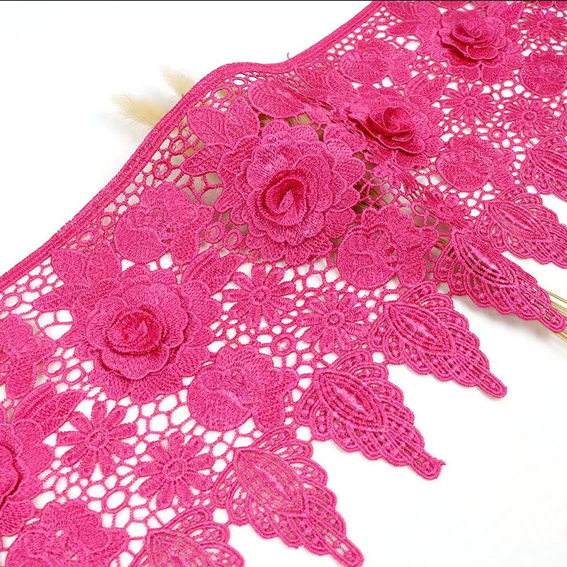 wholesale Multi Colors Custom pattern Polyester Embroidery Lace Trim for decoration