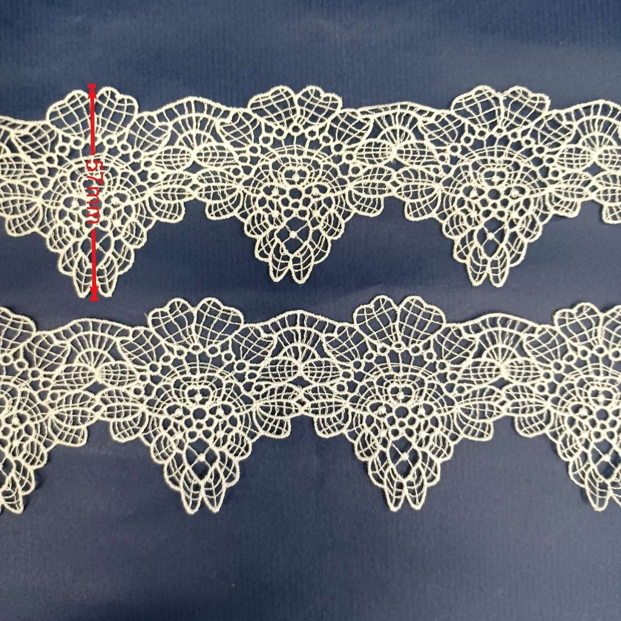 Knitted cotton fabric lace trim for bridal dress