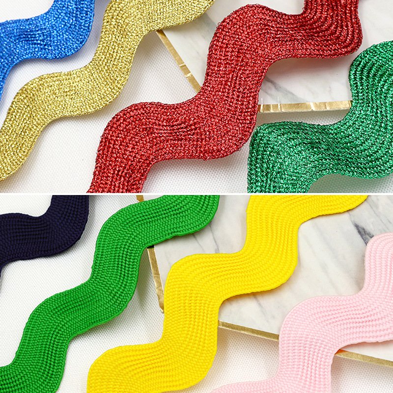 wholesale 1 inch 25mm braid golden ric rac trim metallic gold rick rack ribbon zig zag tape