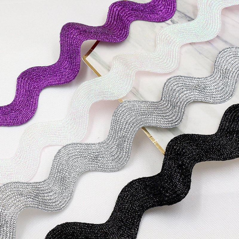 wholesale 1 inch 25mm braid golden ric rac trim metallic gold rick rack ribbon zig zag tape
