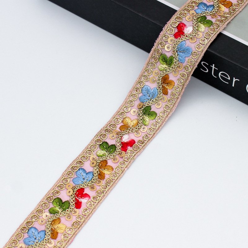 affninfty indian gold embellished sewing fabric crafting decorative sequins sari border embroidery ribbon wedding costumes trim