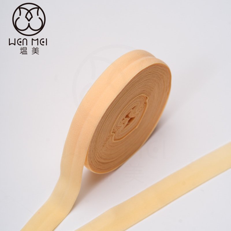 Factory Custom 20mm Fold Over Elastic Solid Color Elastic Clothing Decoration Fold Over Elastic Trim