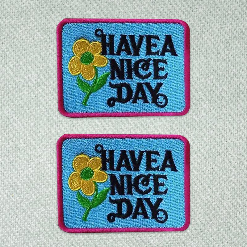 Wholesale Custom Embroidery Patches Glitter Trim Iron On Patches Embroidery Design