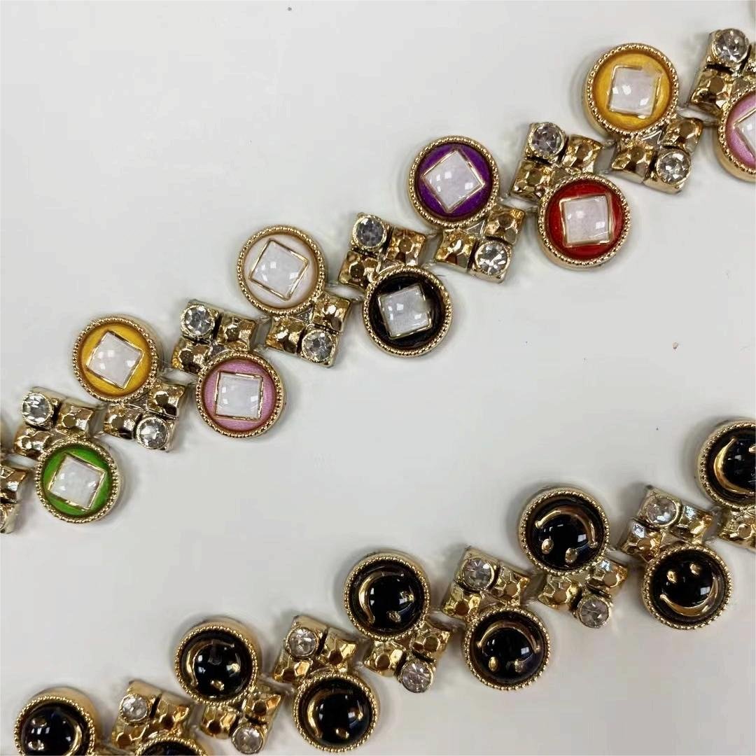 LQ Wedding Decorations Birthday DIY Flatback Colorful Rhinestone Fashionable Plastic Rhinestone Chain Trimming Roll