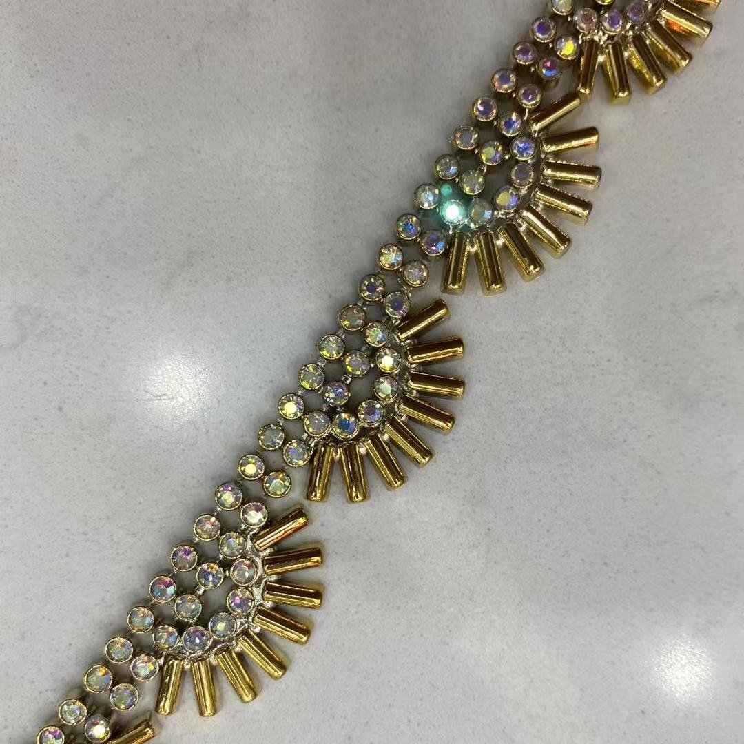 LQ Wedding Decorations Birthday DIY Flatback Colorful Rhinestone Fashionable Plastic Rhinestone Chain Trimming Roll
