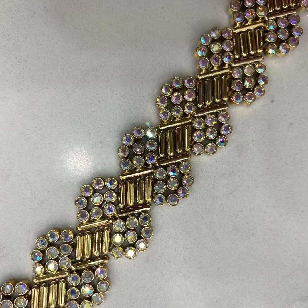 LQ Wedding Decorations Birthday DIY Flatback Colorful Rhinestone Fashionable Plastic Rhinestone Chain Trimming Roll