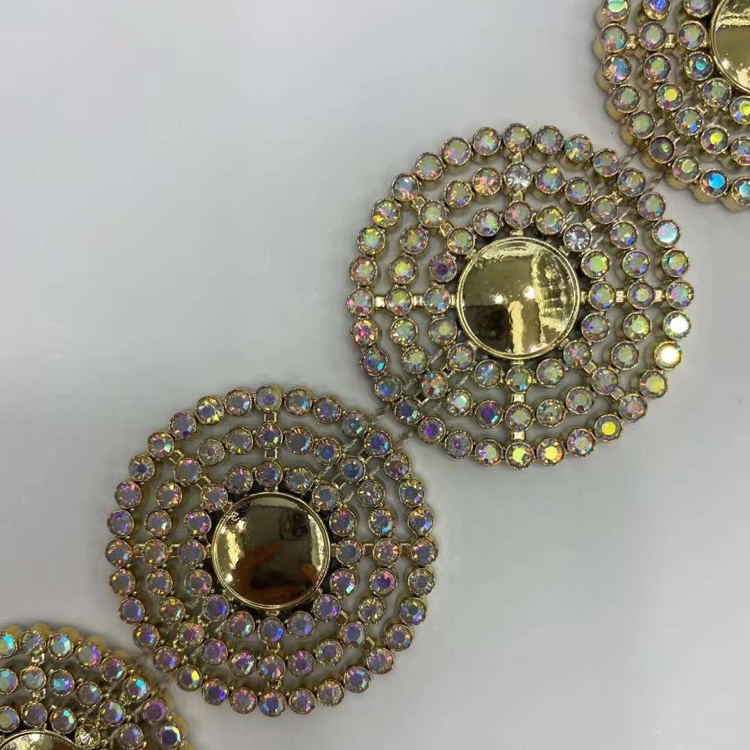 LQ Wedding Decorations Birthday DIY Flatback Colorful Rhinestone Fashionable Plastic Rhinestone Chain Trimming Roll