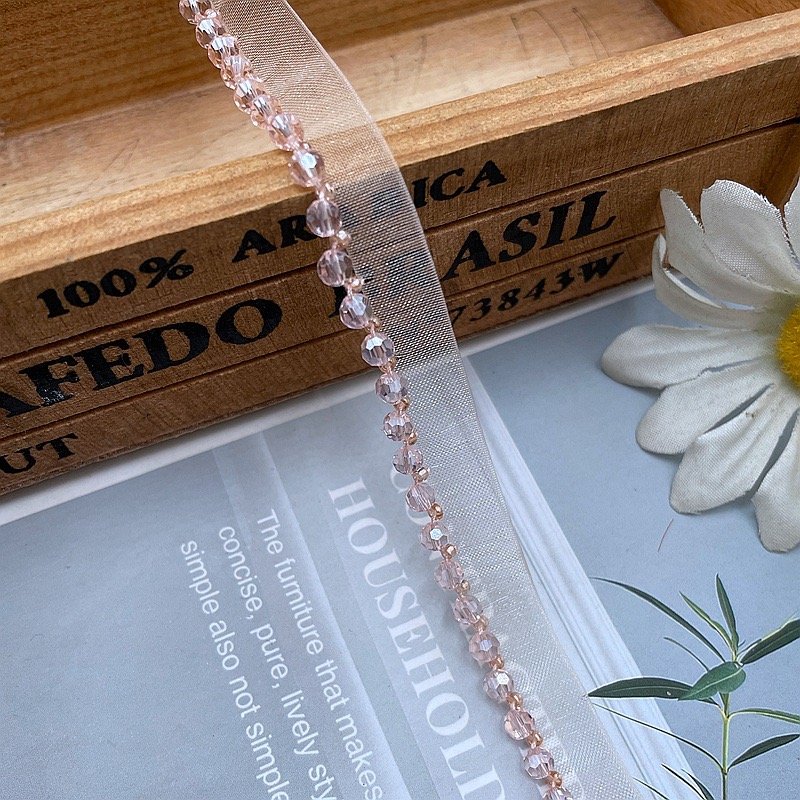 multi colorful handmade bead lace trims with pearl mesh beading embroidery pearl women's wedding dress DIY