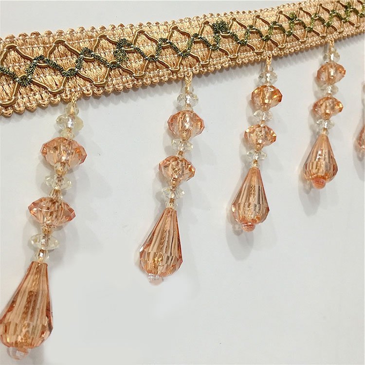 Cheap Price Beaded Curtain Fringe Trim,Window Valances Beaded Fringe