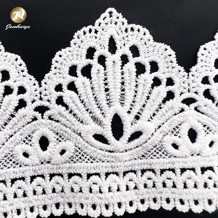 Peacock Feather Pattern 100% Cotton Material Lace Fabrics Trimming Elastic Lace Fabrics Trimming For Women