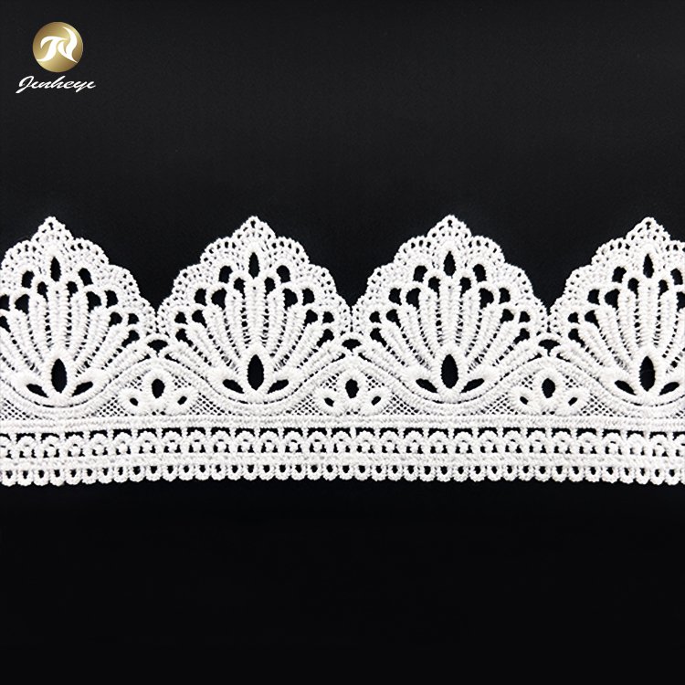 Peacock Feather Pattern 100% Cotton Material Lace Fabrics Trimming Elastic Lace Fabrics Trimming For Women