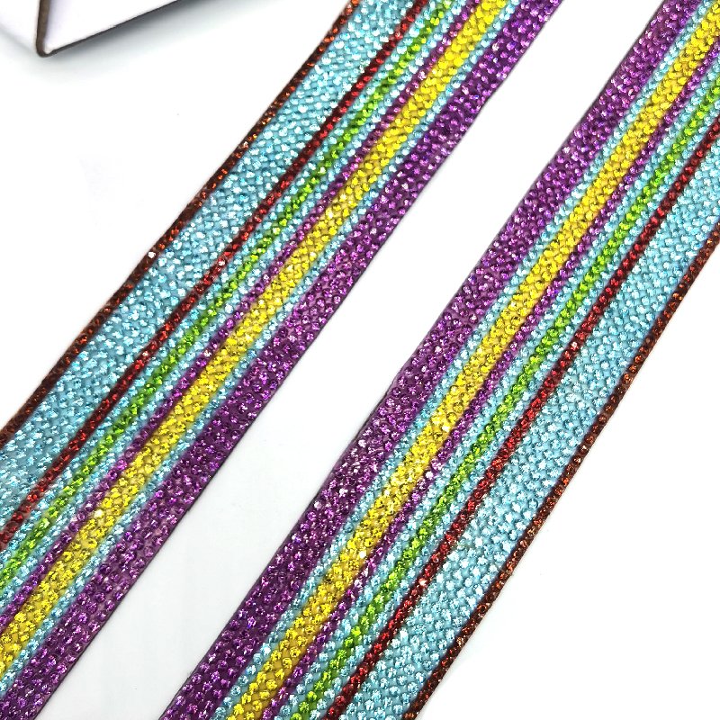 New Arrival Carnival Costumes Crafts Decorative Rhinestone Rainbow Gems Stone Crystals Iron On Rhinestone Appliques Trimmings