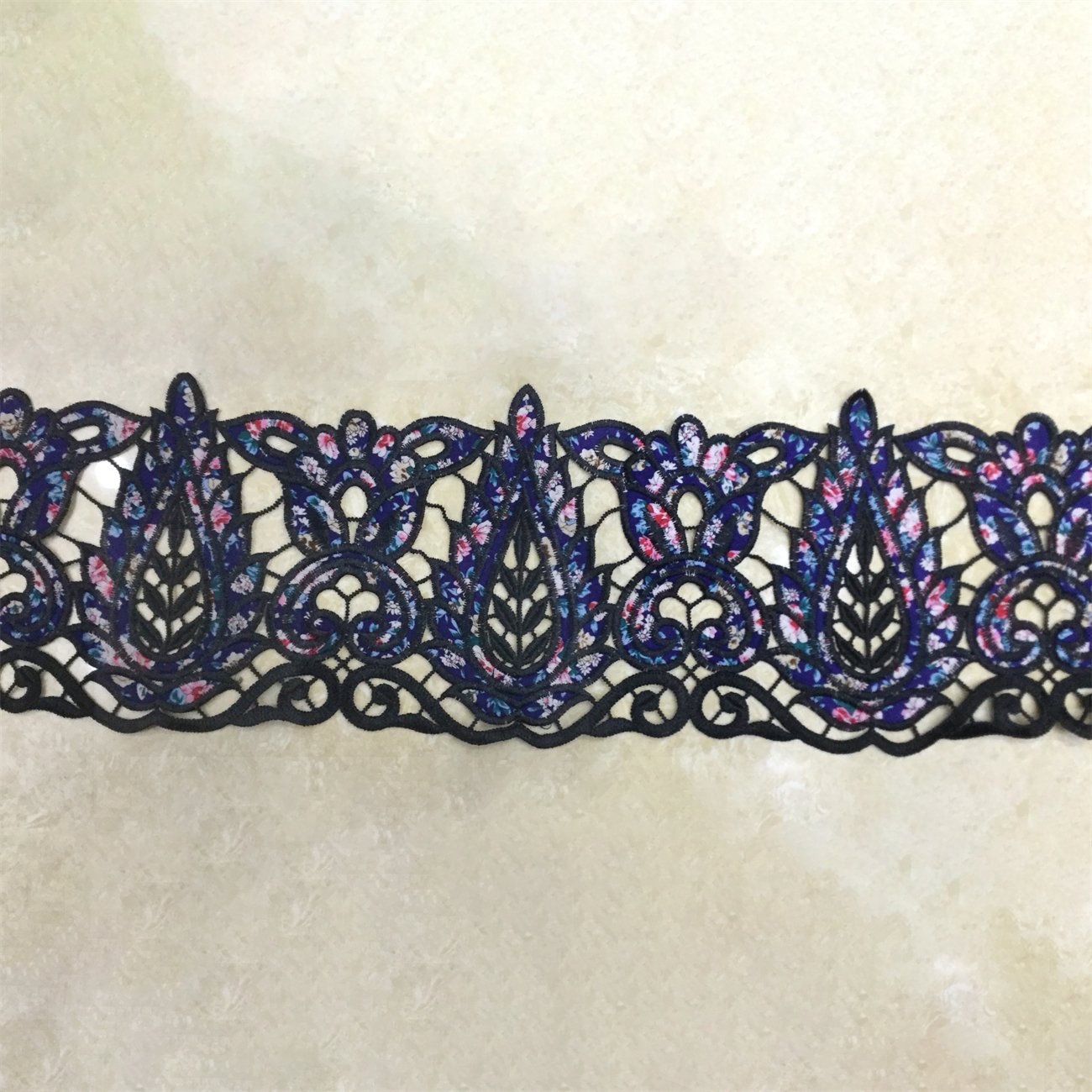 ZSY 2022 high quality floral fabric new process polyester Lace embroidery wedding cord lace trim