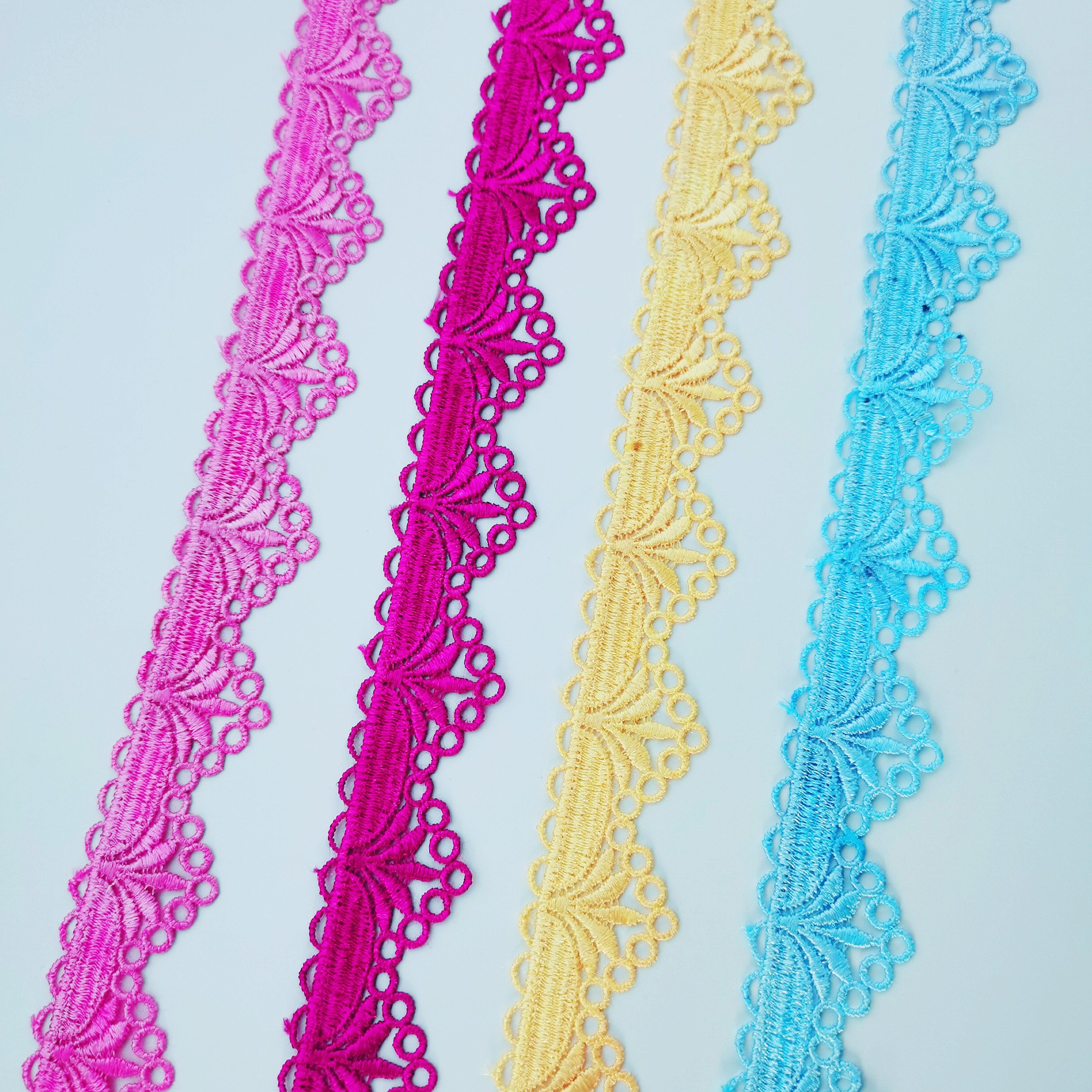 Cheap Fashion Embroidery Colorful Lace Guipure 3.5 Cm Thin Decorative Lace Trim
