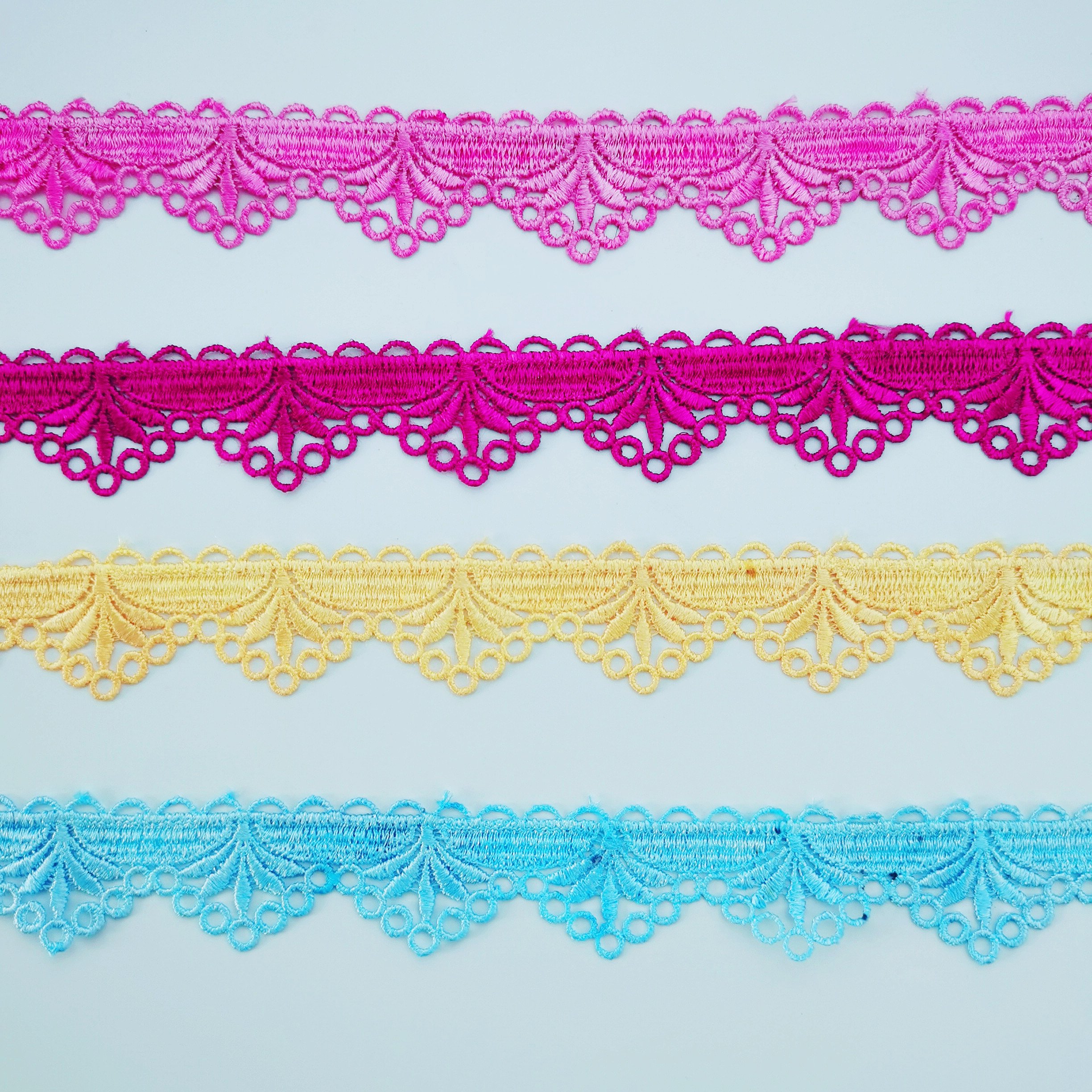 Cheap Fashion Embroidery Colorful Lace Guipure 3.5 Cm Thin Decorative Lace Trim