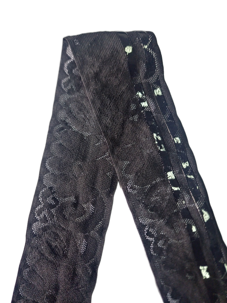 Customized 8cm Non-Slip Silicone Jacquard Elastic Trim Design Black Knitted Lace Sustainable Woven Techniques Custom Color