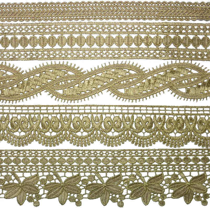 Hot Sale Gold Border Lace Trim Tassel Fringe Trim Gold Lace Trim