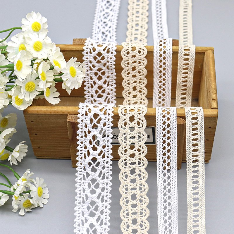fashion designer geometry eyelet vintage lace trim edge crochet cotton lace trim for clothing