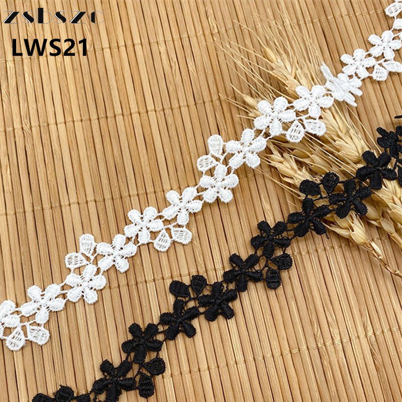 wholesale custom 33mm decorative embroidered guipure lace trim white sew-on bridal lace ribbon for skirt dress clothing LWS25