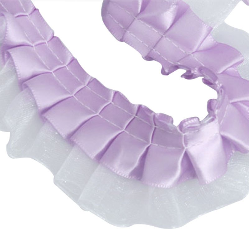 high quality wholesale colorful 4cm 2 layer organza tulle ruffle fabric dress accessories encrypted pleated chiffon Lace Trim