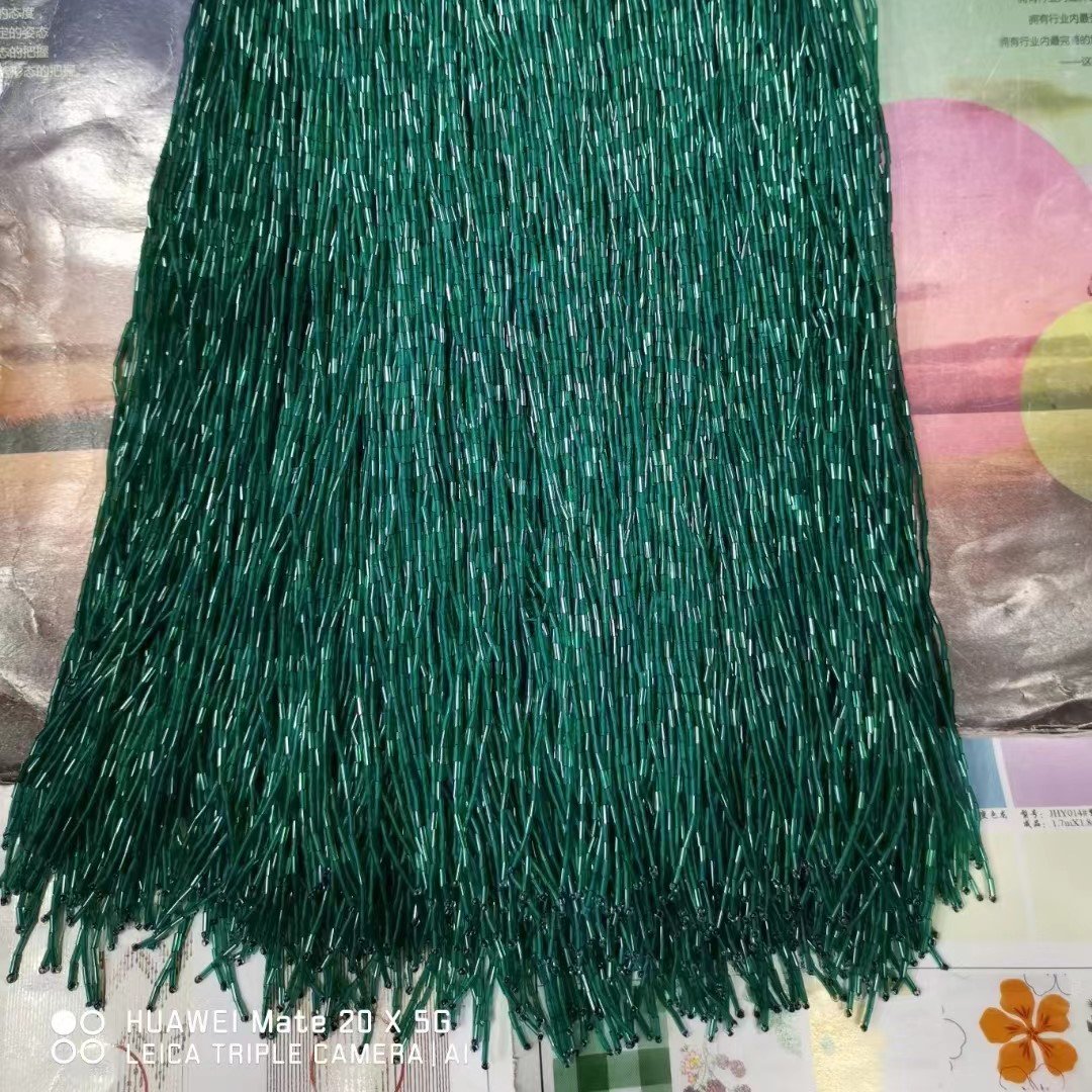 Handmade Corner Beads Fringe Lace Custom Multi-color Pendant Heavy Beaded Tassel Trim
