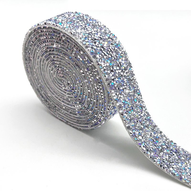 1cm Hot Fix Resin Rhinestone Trim Iron on Strass Crystal Strip Ribbon Banding Tape for Wedding Dress Clothes Craft